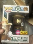 Funko Pop Flocked Smokey The Bear Shovel 75 Hot Topic Exclusive Figure Ad Icons