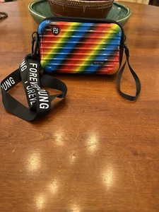GAY PRIDE FOREVER YOUNG ~ HARD CASE PURSE BAG ~ 7”x4.5” ~ VGC ~ - Picture 1 of 5