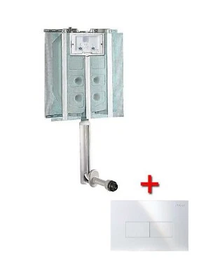 Cassetta Incasso Wc Eco 9 L Doppio Scarico con Placca Bianca e Canotto per Bagno - Immagine 1 di 4