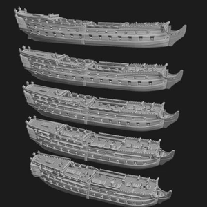 5x 1/1200th British 'Common' 3rd rates (74 guns) - Picture 1 of 2