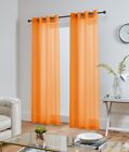 Pair (x2) Voile Eyelet Ring Top Curtains - Net Voile Curtain - Lucy Panel
