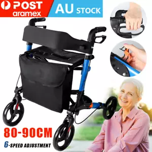 Foldable Rollator Walking Frame Mobility Walker Wheels Aid Elderly Disability AU - Picture 1 of 12