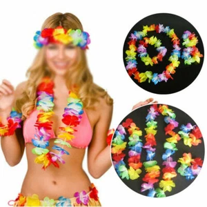 4 Pc Hawaiian Hula Flowers leis Garland Necklace Rainbow LGBT Gay Pride Hula  - Picture 1 of 4