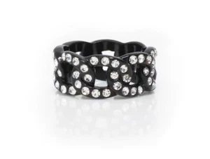 J.Crew Damengröße 7 – neu mit Etikett $ 45 – klarer Kristall pave schwarzer Kettengliedring - Bild 1 von 3