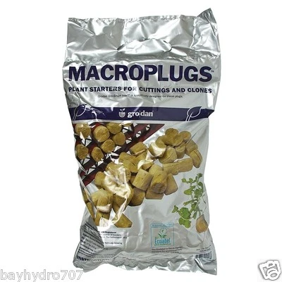 50 piezas Grodan Macro - Arrancador - Clonación - Tapones de raíz de lana de roca AHORRA $$ CON BAY HYDRO Foto 1 de 4