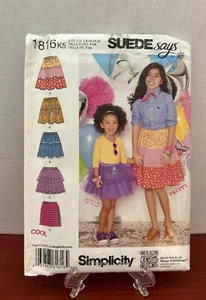Patrón de costura Simplicity #1816 gamuza dice falda para niña talla 7-14 sin cortar FF - Imagen 1 de 4