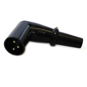 XLR Winkelstecker 3-Polig 90 Grad gewinkelt Mikrofon Stecker Metall Schwarz - Bild 1 von 2