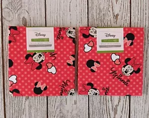 Minnie Mouse 100% Cotton Red Fabric Fat Quarters Disney LOT OF 2, 18” x 22” - Picture 1 of 3