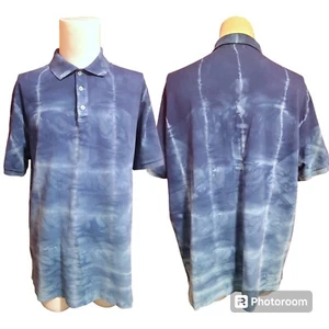 Polo Ralph Lauren Blue Tie Dye STRETCH MESH Short Sleeve Mens Shirt Size XL - Picture 1 of 3