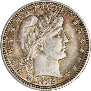 1912-P Barber Quarter - Choice+ Great Deals From The Executive Coin Company - Picture 1 of 2
