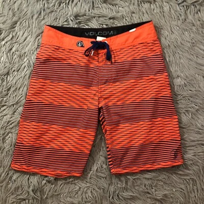 Volcom Board Short Swim Trunks 38th Double Weaver Red Black Striped Sz 32 - Image 1 of 4