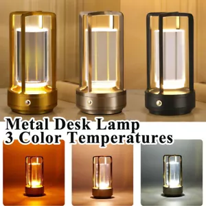Crystal Lantern Table Lamp Cordless Rechargeable Touch Dimmable LED Night Lights - Picture 1 of 14