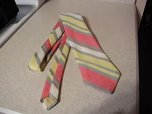 CRAVATTA UOMO VINTAGE CHIUSURA DORATA DI PRINCE CONSORT STRIPE - Foto 1 di 4