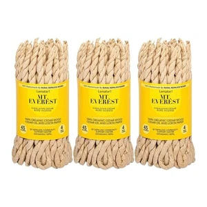 Lamatar1 Himalayan Cedar Rope Incense Set Of 3 Burning Gently With Natural Wick - Picture 1 of 18