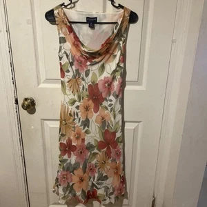Y2K VINTAGE FLORAL 100% SILK by ANN TAYLOR WHIMSY GARDEN DRESS 6Petite - Bild 1 von 10