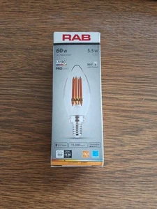 RAB 5W 2700K Candelabra B11 Vintage LED Bulb - Replaces 60W B11-5-E12-927-F-C - Picture 1 of 6
