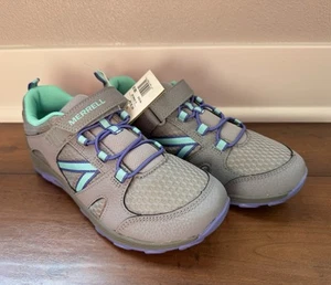 Merrell Kids Trail Chaser Hiking Shoes Bungee Lace Girls Size 4 Grey School Gym - Picture 1 of 9