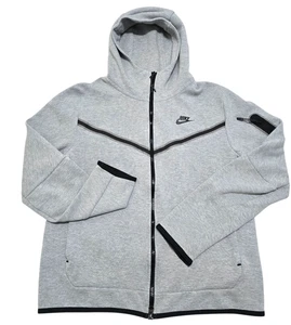 Nike Womens Gray Full Zip Sportswear Tech Fleece Windrunner Hoodie Size M - Picture 1 of 7