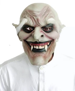 horror miedo látex pelo viejo demonio Halloween pelo largo mueca máscara - Imagen 1 de 4