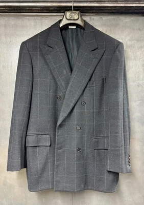 Blazer BRIONI Negro Ventana Doble Pecho Lana/Cachemira/Cabello Camello 43 Corto Foto 1 de 4