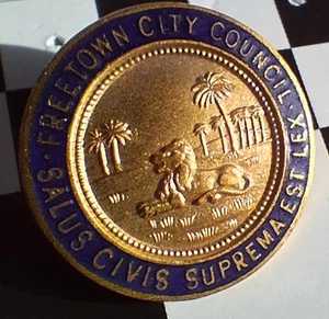 FREETOWN Sierra Leone Africa Enamel Pin Thomas Fattorini CITY COUNCIL SUPREMA Vt - Picture 1 of 6
