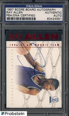 Ray Allen HOF Signed 1997 Score Board Autograph PSA/DNA Authentic AUTO - Image 1 of 2