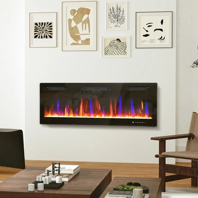 50" Electric Fireplace, Slim Wall Mounted and Recessed Electric Fire, 1800W - Image 1 of 4