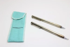 Juego de bolígrafos y lápices vintage de plata de ley Tiffany & Co - con estuche - Imagen 1 de 20
