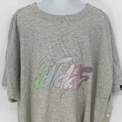 Adidas Niños Gris Calce Suelto Camiseta Gráfico Logo Manga Corta Talla L Niñas Jóvenes Foto 1 de 4