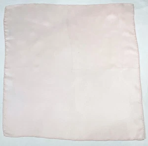 Pale Pink Silk Pocket Square Hand Rolled Hem 16.5" x 16.5" - Picture 1 of 3
