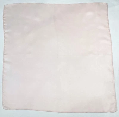 Pale Pink Silk Pocket Square Hand Rolled Hem  16.5" x 16.5" - Image 1 of 3