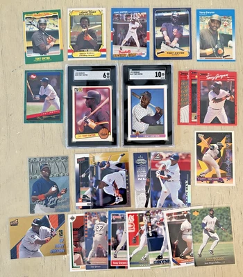 Lote de tarjetas TONY GWYNN - 25 tarjetas, dos clasificadas, SGC 10, 1983 Donruss (RC), ¡Más! Foto 1 de 4
