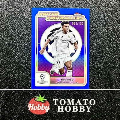 TOPPS FINEST UEFA 2024-25 RODRYGO /150 BLUE REFRACTOR PRIZED FOOTBALLERS - Image 1 of 2