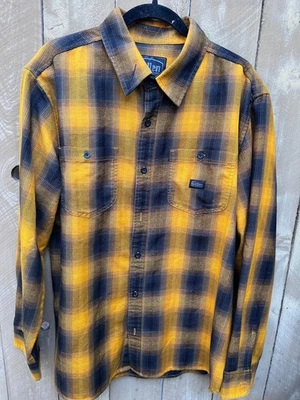 Camisa SULLEN Dorada Naranja/Negro A Cuadros Manga Larga Con Botones - Para Hombre Talla XL Foto 1 de 4