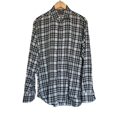 Thomas Dean Mens Blue Check Long Sleeve Button Down Size Large - Image 1 of 4