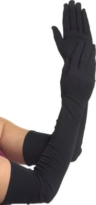 Flora Black Spandex Extra Long Bridal/Prom/Theatre/Opera/Occasion Gloves,22"L