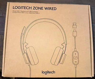 Brand New Logitech Zone Wired Headset 981-000876 Noise-Canceling USB-C & USB-A - Image 1 of 4