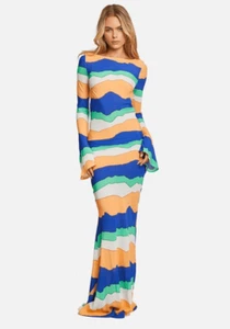 NWT PIPPA The Label Wini Maxi Dress Blue Ziggy Size XS MSRP $166 - Picture 1 of 12