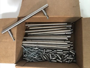 8 3/8 in Nickel Cabinet Pulls Stainless Steel Drawer T Bar Door Handles Lot o 32 - Picture 1 of 6