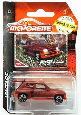Majorette Renault 5 Turbo Red Vintage Rusty 1:56 210B Package with Card - Image 1 of 4