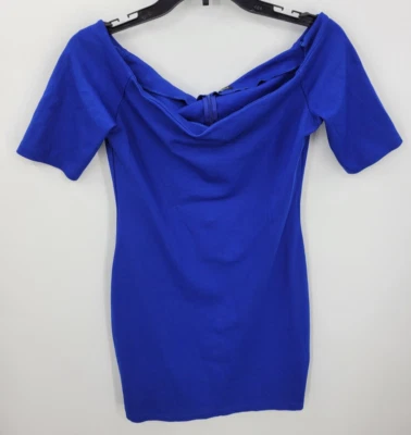 Vestido Talula Anthropologie para mujer mediano azul cobalto funda al hombro Foto 1 de 4