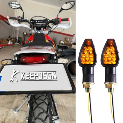 2件装LED转向信号闪烁琥珀色灯适用于雅马哈YZ XT WR 250 / YZF R1 600R — 第 1/4 张图片