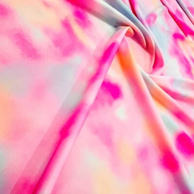 Tie Dye Pastel Print Nylon Spandex Fabric 4 Way Stretch By Yard - Image 1 of 4