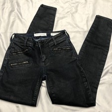 Bullhead Denim Co Skinniest  Moto Style Dark Wash Jeans 0