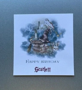 Tarjeta de cumpleaños de Harry Potter - personalizada - hijo hija nieta nieto - Imagen 1 de 2