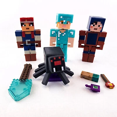 Mattel Minecraft Toys Action Figures Lot People Spider Accessories 8 Pieces 2020 - Изображение 1 из 4