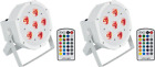 (2)  Battery Par 6Rf White Rechargeable Wireless Dmx Lights+Rf Remotes