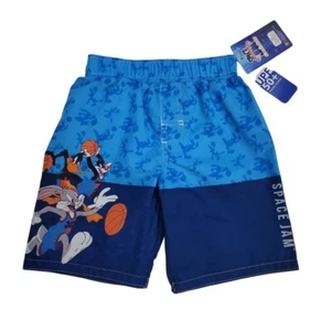 SPACE JAM | UPF-50+ Bathing Suit Swim Trunk Boys Size 4 | Quick Drying - Picture 1 of 6