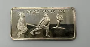Barra de arte de plata MGS 1973 Serie Mundial 1 oz (acuñada 2000) *RARA* - Imagen 1 de 3