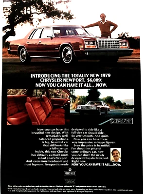 1979 Chrysler Newport Small Print Ad Red 10" x 6-1/2" - Image 1 of 2